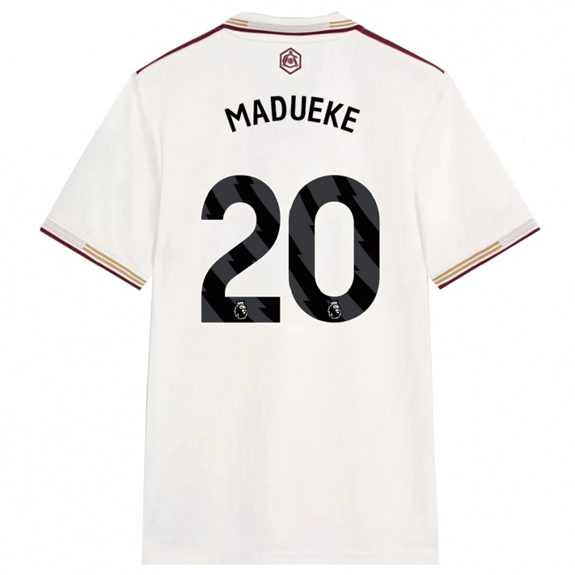 Danxen Hombre Camiseta Noni Madueke #20 Blanco Roto Borgoña Equipación Tercera 2025/26 La Camisa