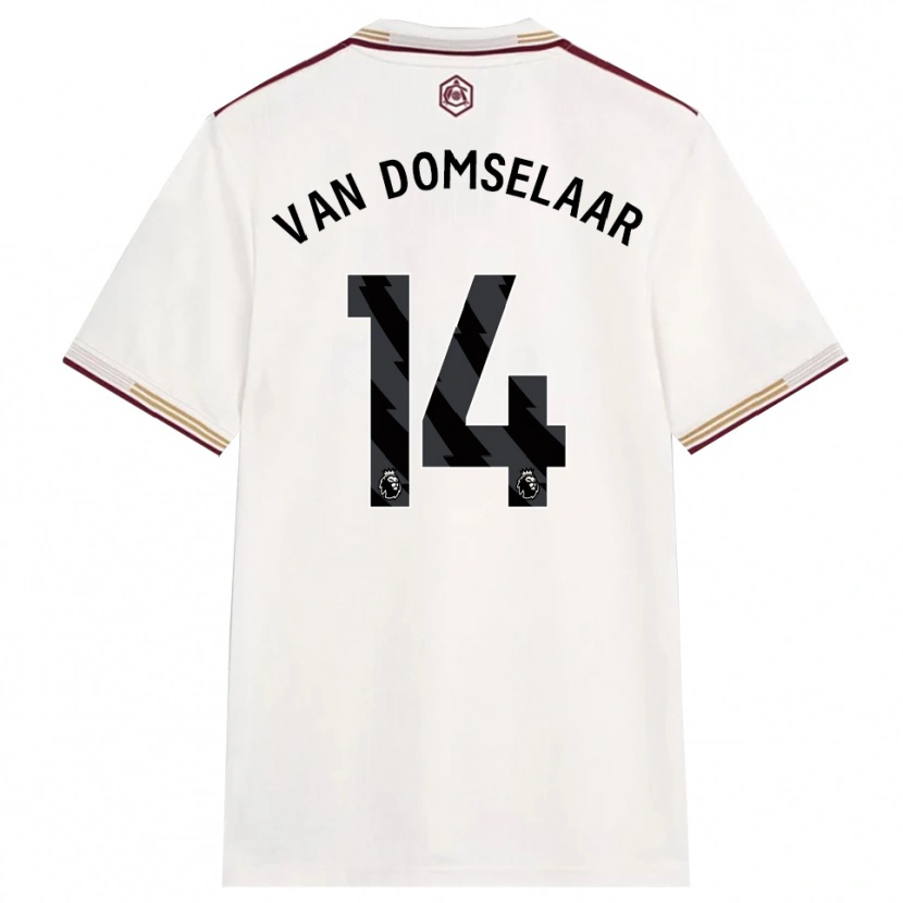 Danxen Hombre Camiseta Daphne Van Domselaar #14 Blanco Roto Borgoña Equipación Tercera 2025/26 La Camisa