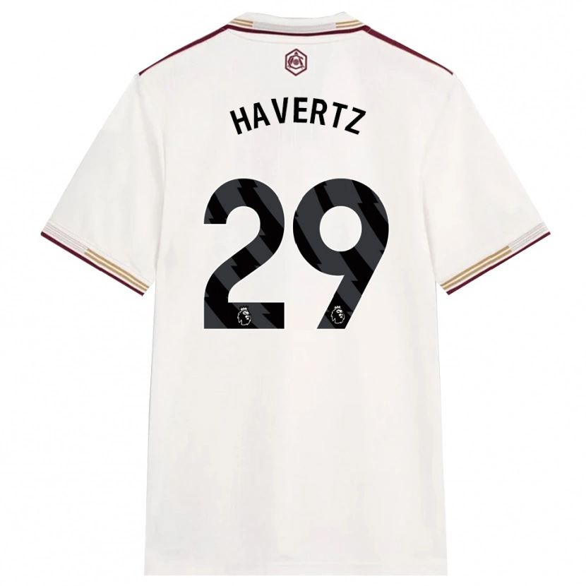 Danxen Hombre Camiseta Kai Havertz #29 Blanco Roto Borgoña Equipación Tercera 2025/26 La Camisa