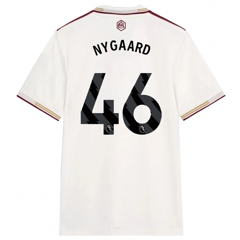 Danxen Hombre Camiseta Lucas Nygaard #46 Blanco Roto Borgoña Equipación Tercera 2025/26 La Camisa