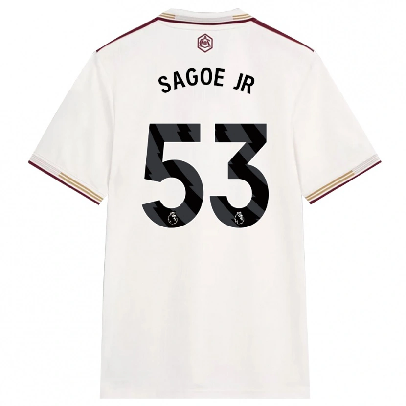 Danxen Hombre Camiseta Charles Sagoe Jr #53 Blanco Roto Borgoña Equipación Tercera 2025/26 La Camisa