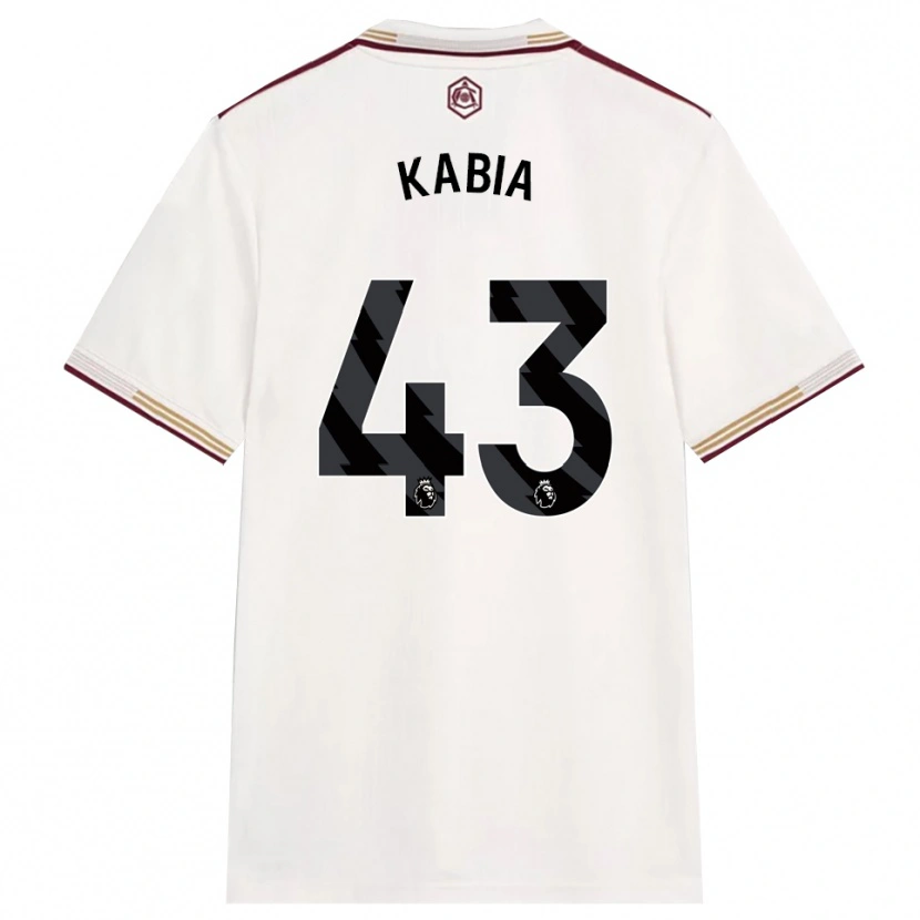 Danxen Hombre Camiseta Ismeal Kabia #43 Blanco Roto Borgoña Equipación Tercera 2025/26 La Camisa