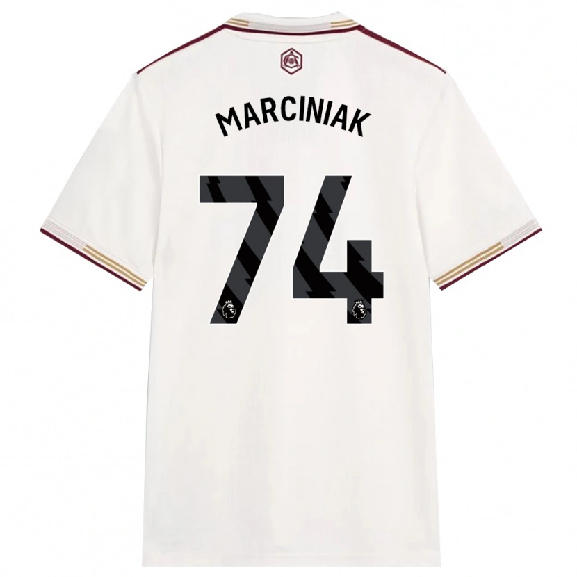 Danxen Hombre Camiseta Alex Marciniak #74 Blanco Roto Borgoña Equipación Tercera 2025/26 La Camisa