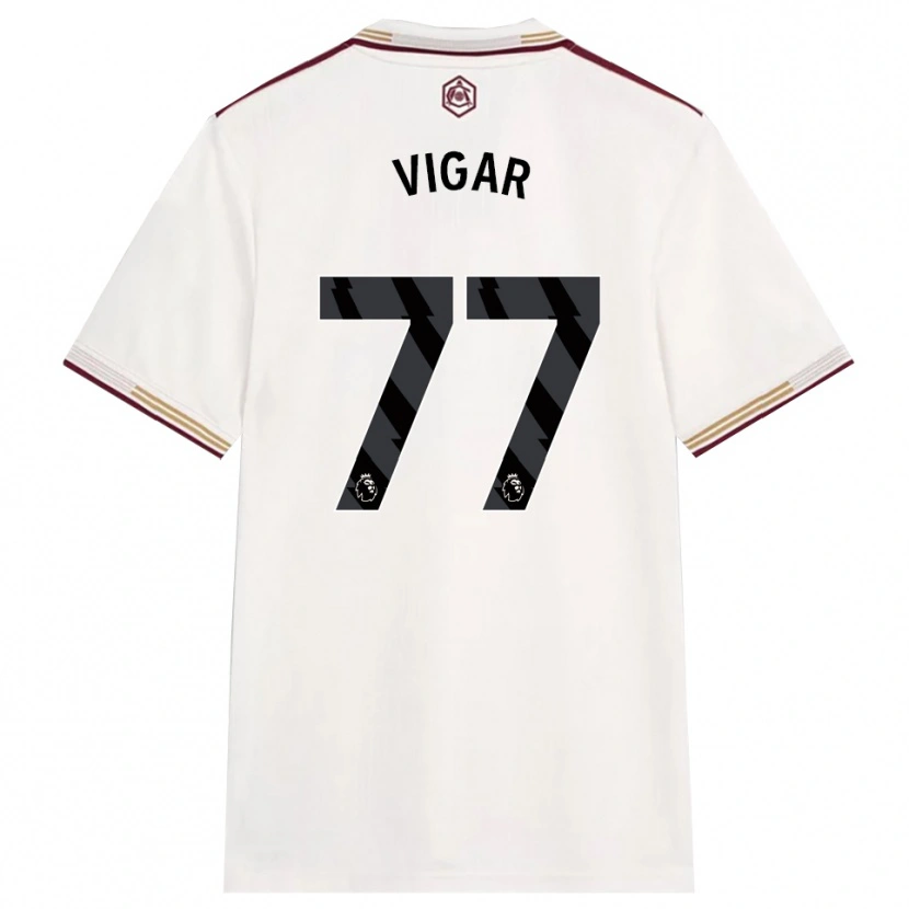 Danxen Hombre Camiseta Billy Vigar #77 Blanco Roto Borgoña Equipación Tercera 2025/26 La Camisa
