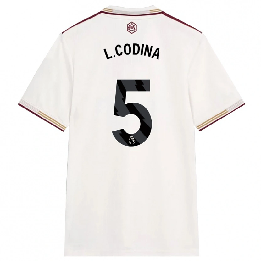 Danxen Hombre Camiseta Laia Codina #5 Blanco Roto Borgoña Equipación Tercera 2025/26 La Camisa