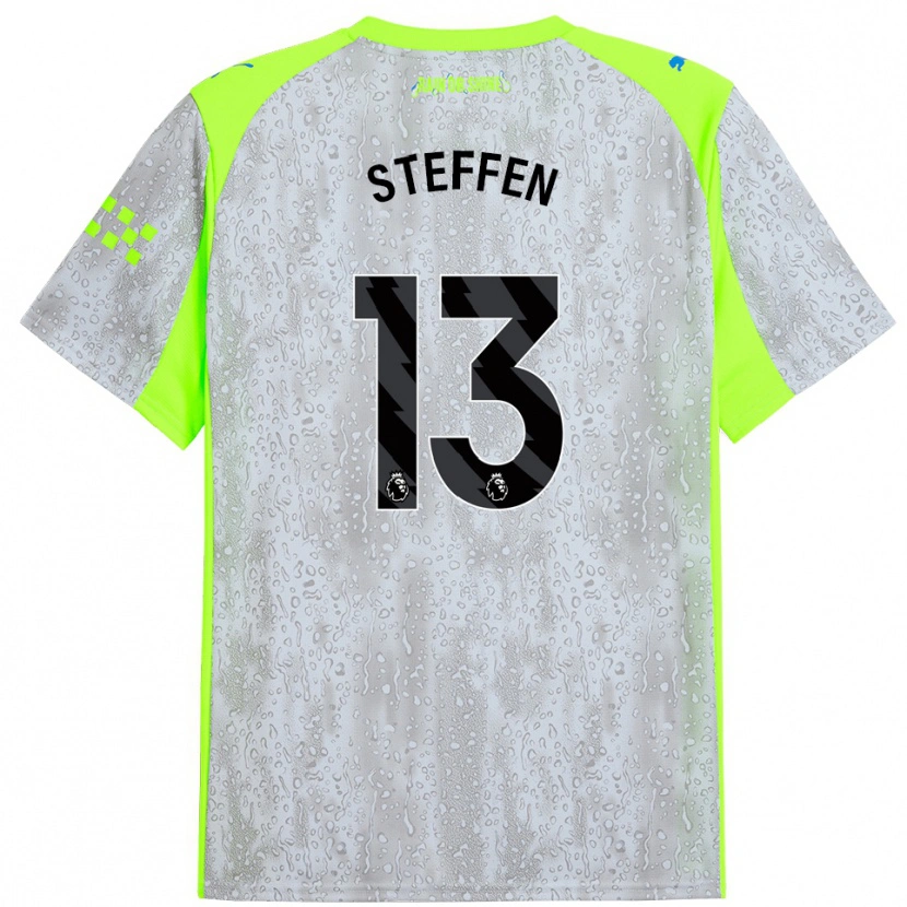 Danxen Hombre Camiseta Zack Steffen #13 Gris Amarillo Equipación Tercera 2025/26 La Camisa
