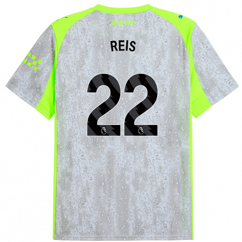 Danxen Hombre Camiseta Vitor Reis #22 Gris Amarillo Equipación Tercera 2025/26 La Camisa