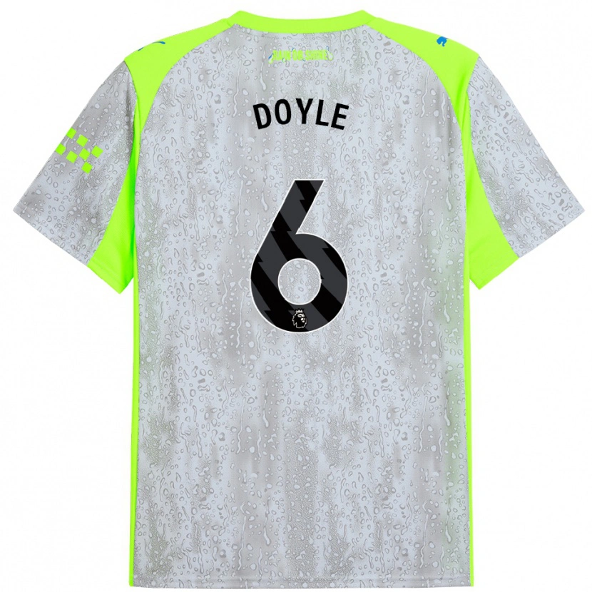 Danxen Hombre Camiseta Callum Doyle #6 Gris Amarillo Equipación Tercera 2025/26 La Camisa