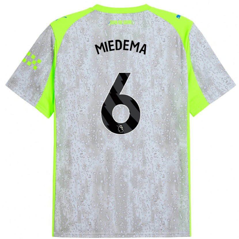 Danxen Hombre Camiseta Vivianne Miedema #6 Gris Amarillo Equipación Tercera 2025/26 La Camisa