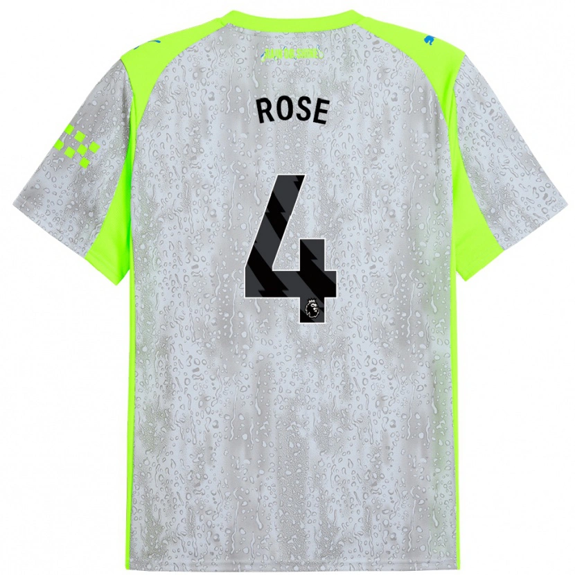 Danxen Hombre Camiseta Jade Rose #4 Gris Amarillo Equipación Tercera 2025/26 La Camisa
