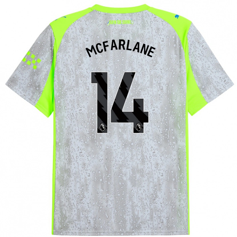 Danxen Hombre Camiseta Christian Mcfarlane #14 Gris Amarillo Equipación Tercera 2025/26 La Camisa