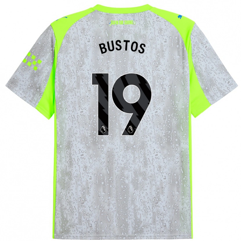 Danxen Hombre Camiseta Nahuel Bustos #19 Gris Amarillo Equipación Tercera 2025/26 La Camisa