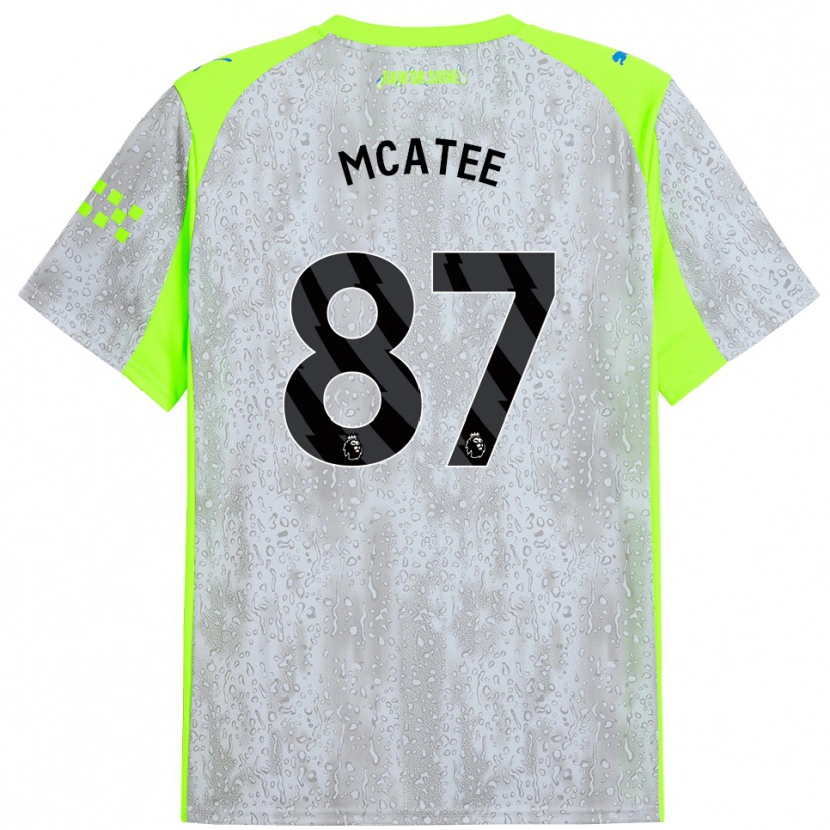 Danxen Hombre Camiseta James Mcatee #87 Gris Amarillo Equipación Tercera 2025/26 La Camisa