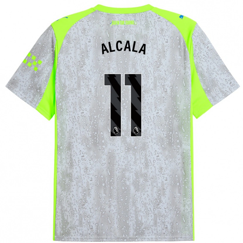 Danxen Hombre Camiseta Álex Alcalá #11 Gris Amarillo Equipación Tercera 2025/26 La Camisa
