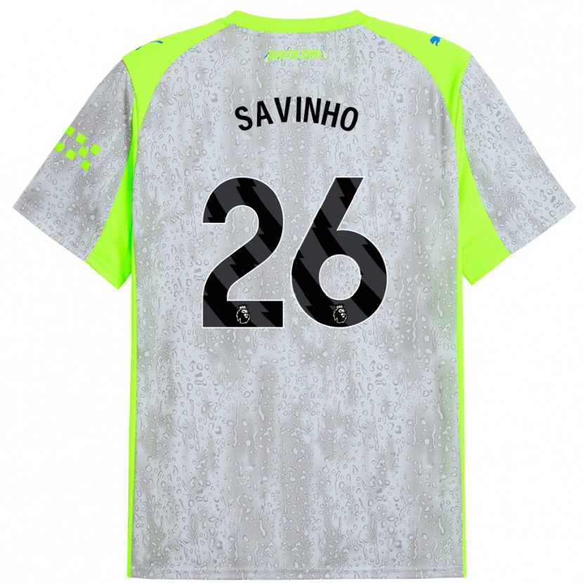 Danxen Hombre Camiseta Savinho #26 Gris Amarillo Equipación Tercera 2025/26 La Camisa