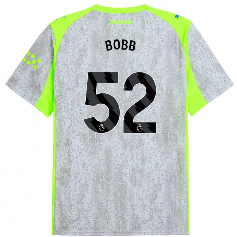 Danxen Hombre Camiseta Oscar Bobb #52 Gris Amarillo Equipación Tercera 2025/26 La Camisa