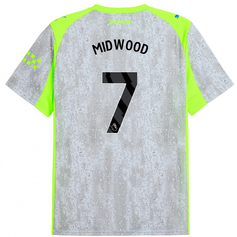 Danxen Hombre Camiseta Kylan Midwood #7 Gris Amarillo Equipación Tercera 2025/26 La Camisa