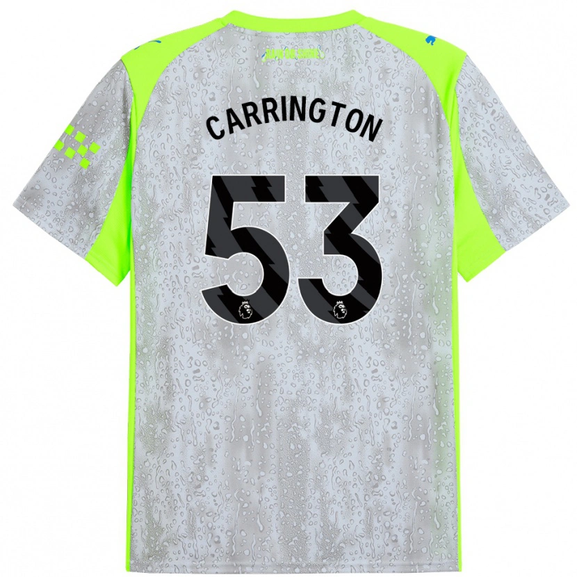 Danxen Hombre Camiseta Ezra Carrington #53 Gris Amarillo Equipación Tercera 2025/26 La Camisa