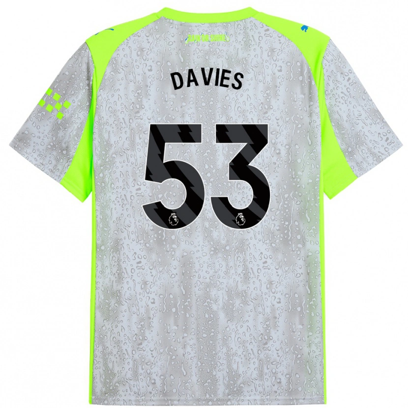 Danxen Hombre Camiseta Mayzee Davies #53 Gris Amarillo Equipación Tercera 2025/26 La Camisa