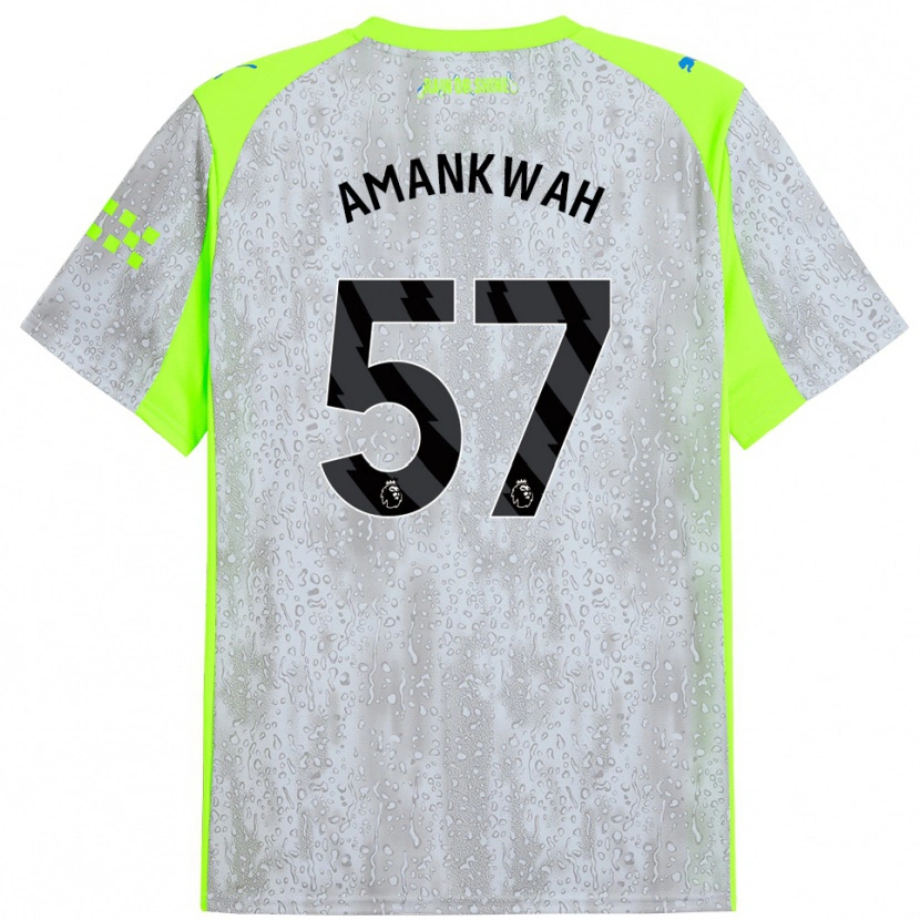 Danxen Hombre Camiseta Yeboah Amankwah #57 Gris Amarillo Equipación Tercera 2025/26 La Camisa