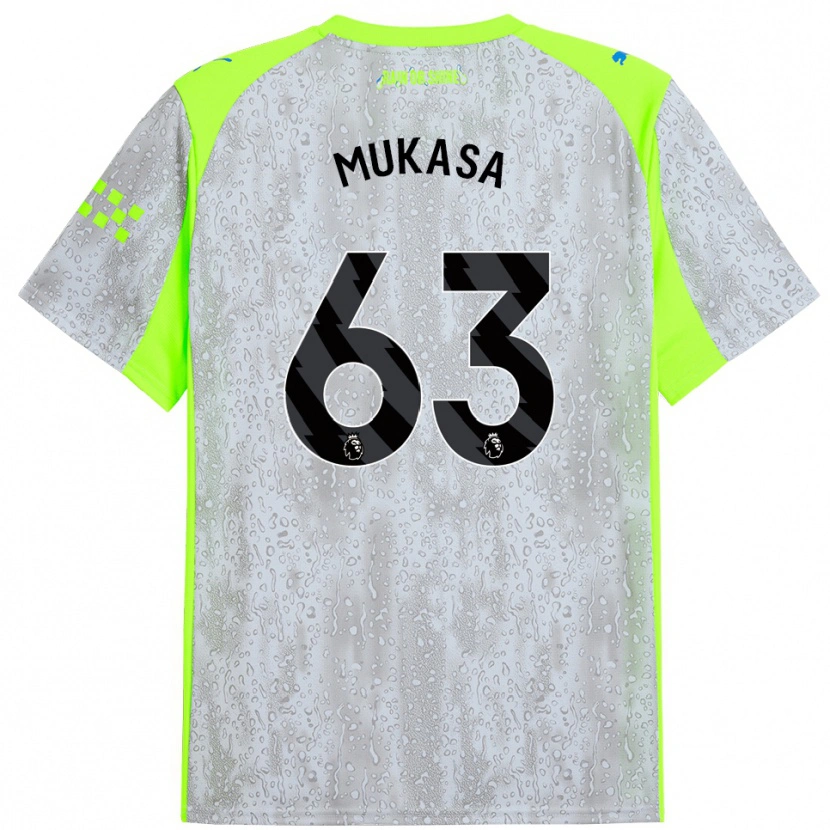 Danxen Hombre Camiseta Divine Mukasa #63 Gris Amarillo Equipación Tercera 2025/26 La Camisa