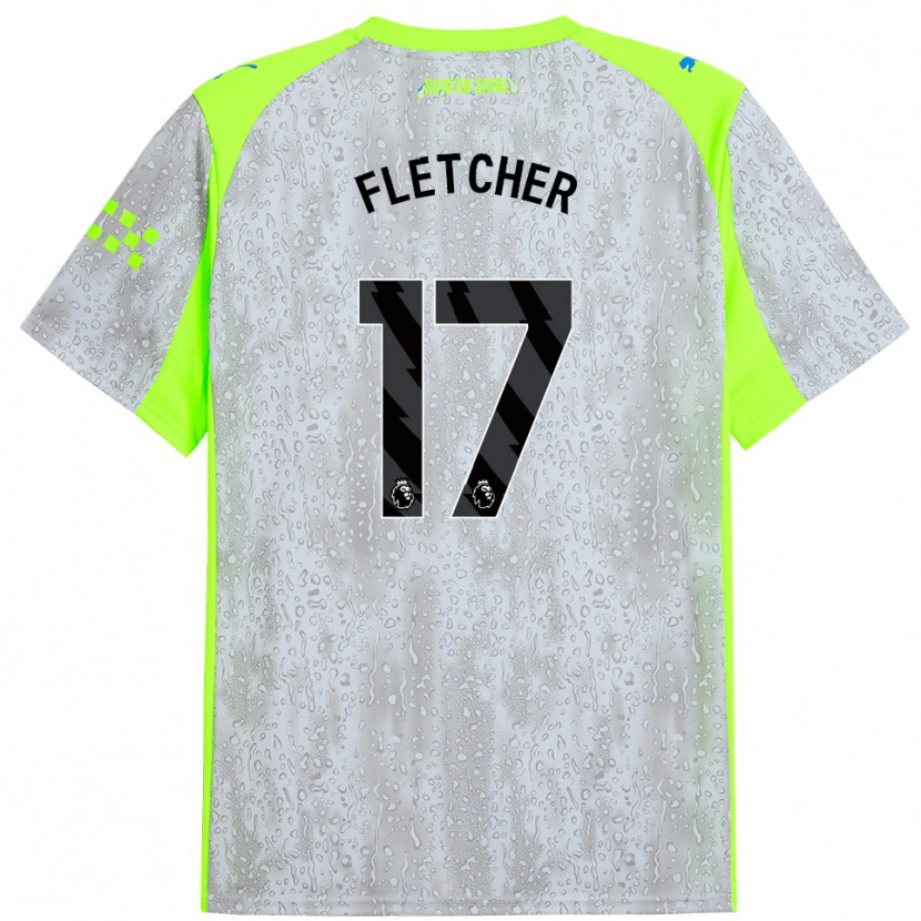 Danxen Hombre Camiseta Luca Fletcher #17 Gris Amarillo Equipación Tercera 2025/26 La Camisa