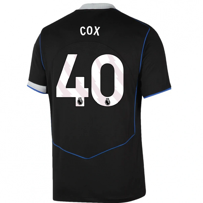 Danxen Hombre Camiseta Katie Cox #40 Negro Azul Plata Equipación Tercera 2025/26 La Camisa