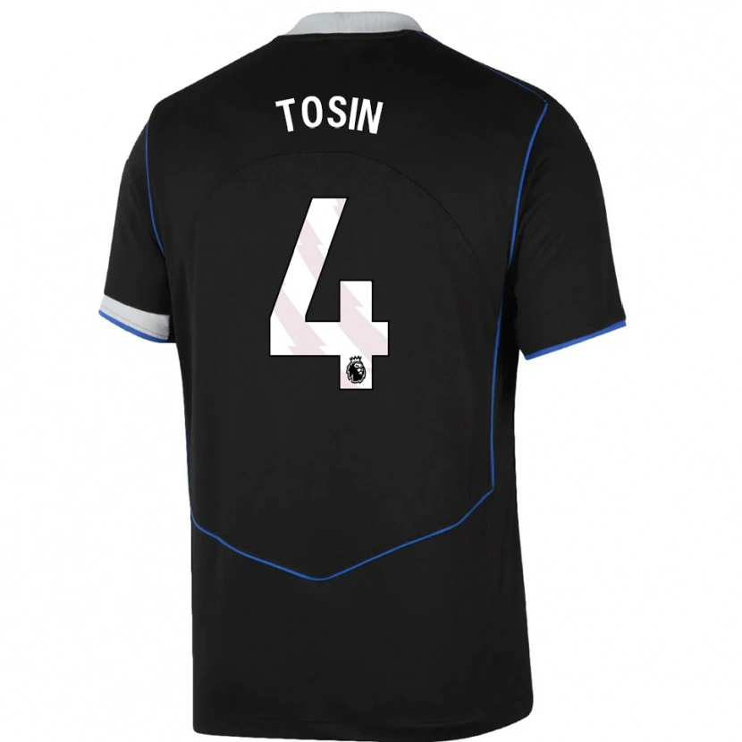 Danxen Hombre Camiseta Tosin Adarabioyo #4 Negro Azul Plata Equipación Tercera 2025/26 La Camisa