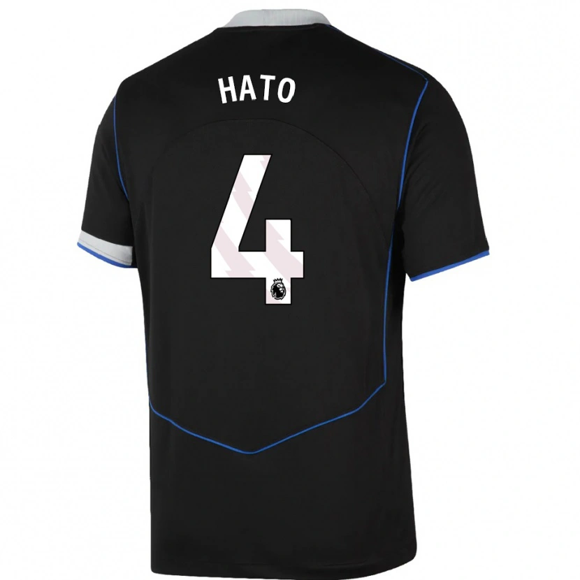 Danxen Hombre Camiseta Jorrel Hato #4 Negro Azul Plata Equipación Tercera 2025/26 La Camisa