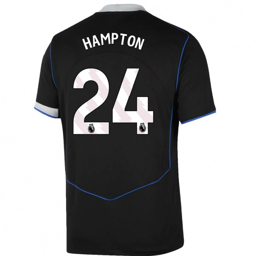 Danxen Hombre Camiseta Hannah Hampton #24 Negro Azul Plata Equipación Tercera 2025/26 La Camisa