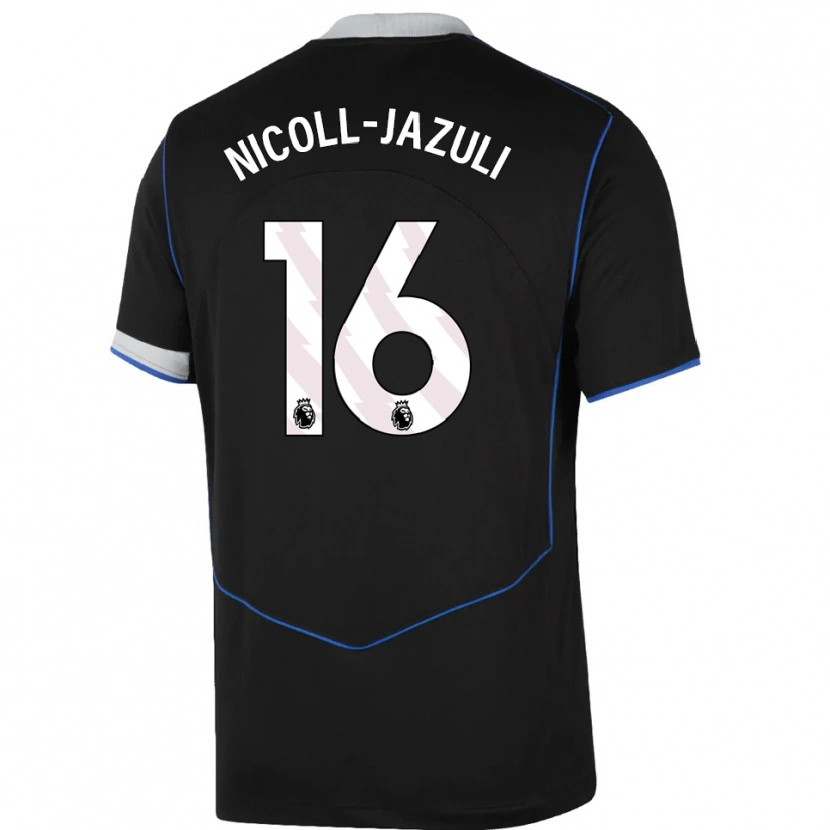 Danxen Hombre Camiseta Mahdi Nicoll-Jazuli #16 Negro Azul Plata Equipación Tercera 2025/26 La Camisa