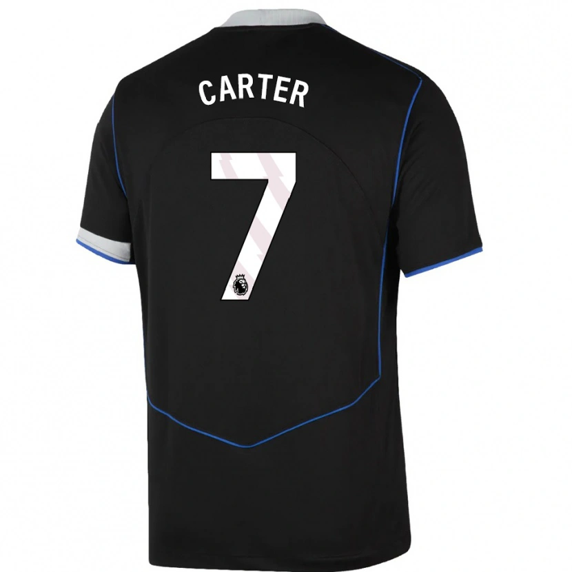 Danxen Hombre Camiseta Jessica Carter #7 Negro Azul Plata Equipación Tercera 2025/26 La Camisa