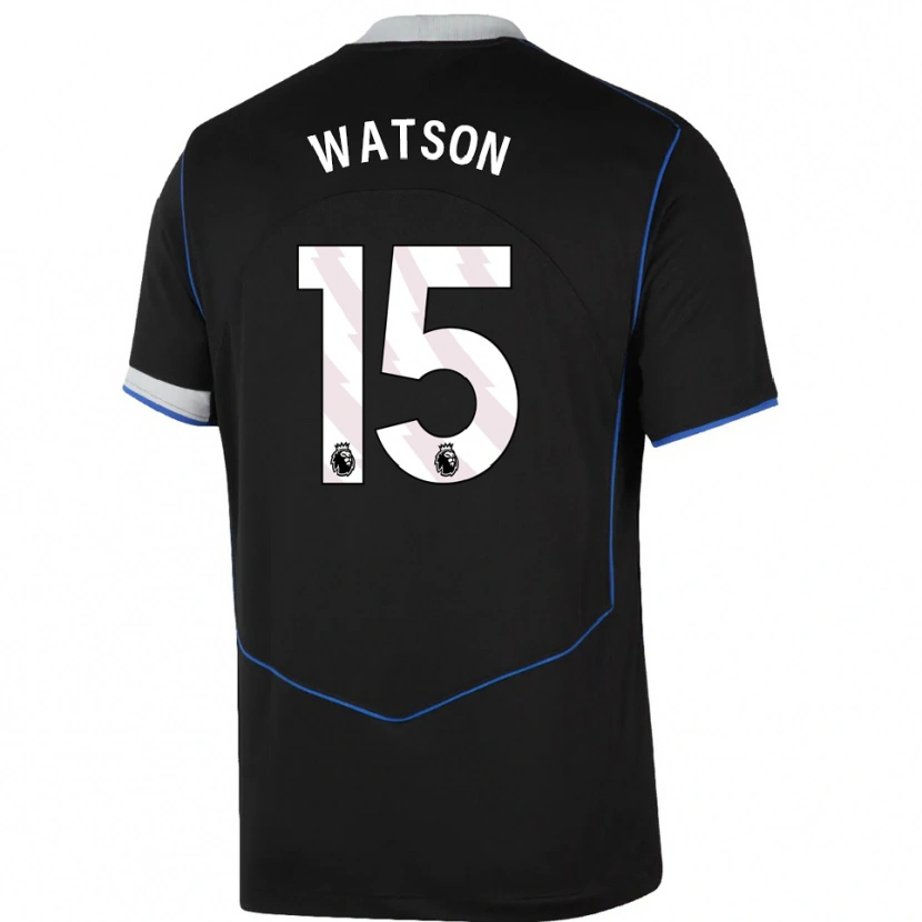 Danxen Hombre Camiseta Reggie Watson #15 Negro Azul Plata Equipación Tercera 2025/26 La Camisa