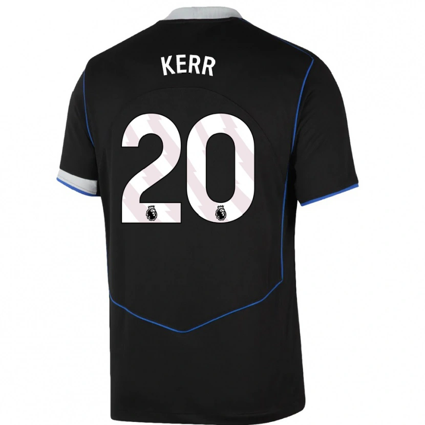 Danxen Hombre Camiseta Sam Kerr #20 Negro Azul Plata Equipación Tercera 2025/26 La Camisa