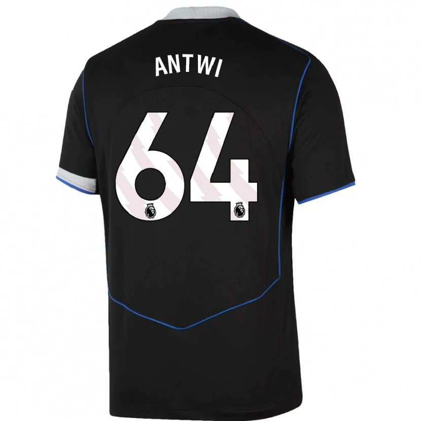 Danxen Hombre Camiseta Genesis Antwi #64 Negro Azul Plata Equipación Tercera 2025/26 La Camisa
