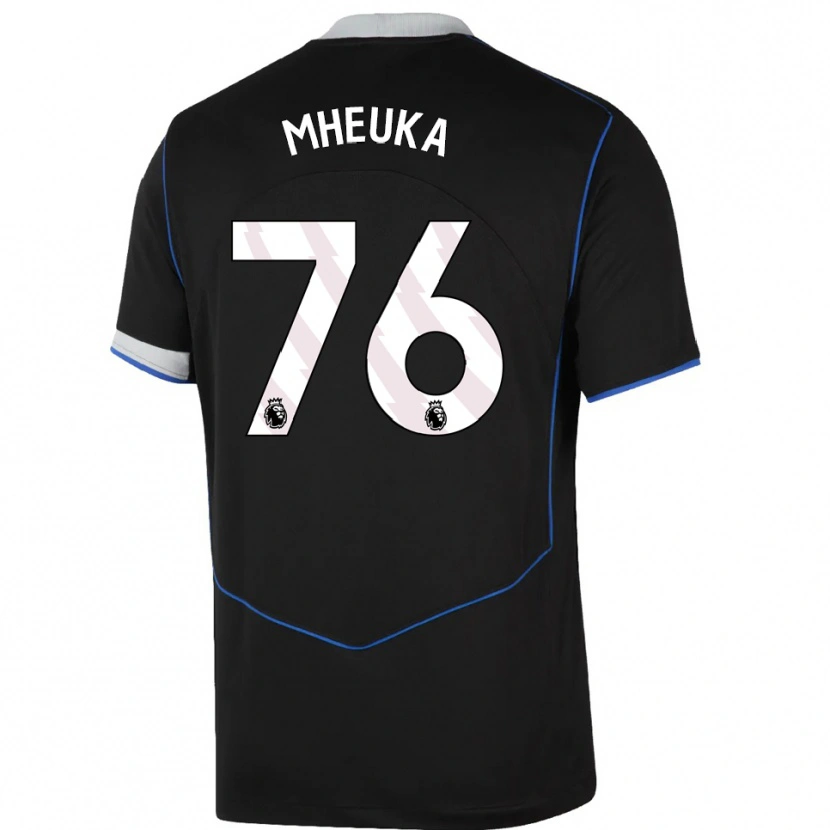 Danxen Hombre Camiseta Shumaira Mheuka #76 Negro Azul Plata Equipación Tercera 2025/26 La Camisa