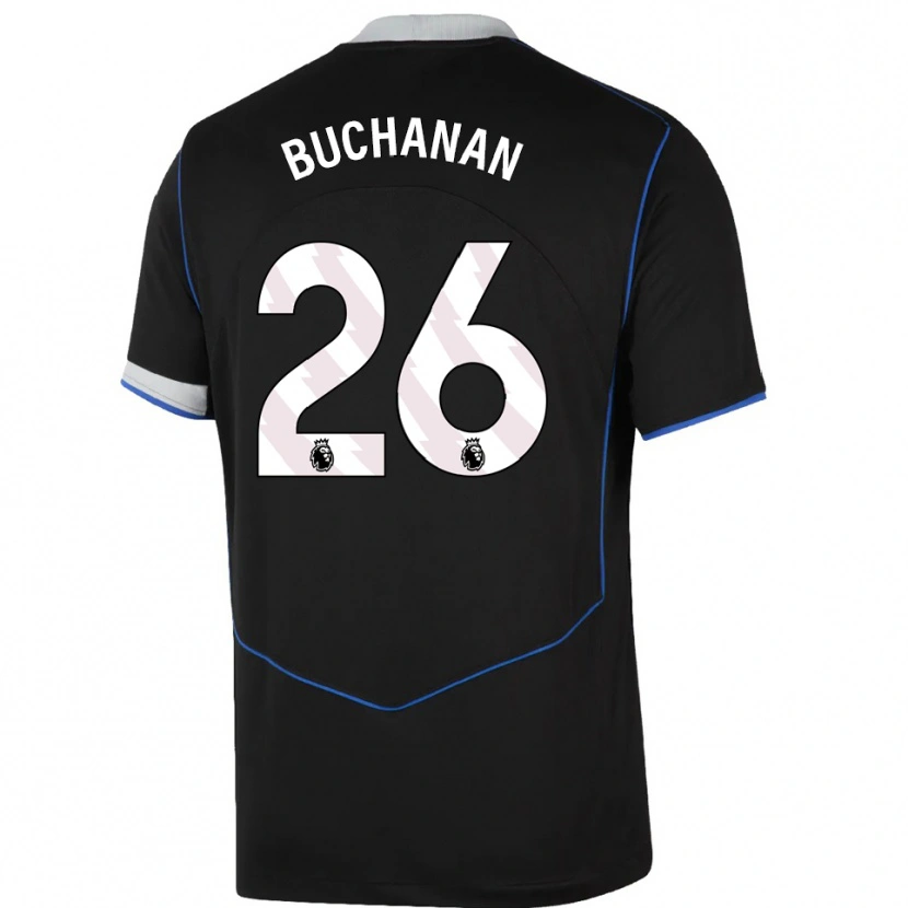 Danxen Hombre Camiseta Kadeisha Buchanan #26 Negro Azul Plata Equipación Tercera 2025/26 La Camisa