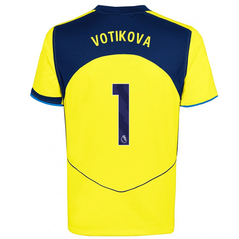 Danxen Hombre Camiseta Barbora Votíková #1 Amarillo Marino Equipación Tercera 2025/26 La Camisa