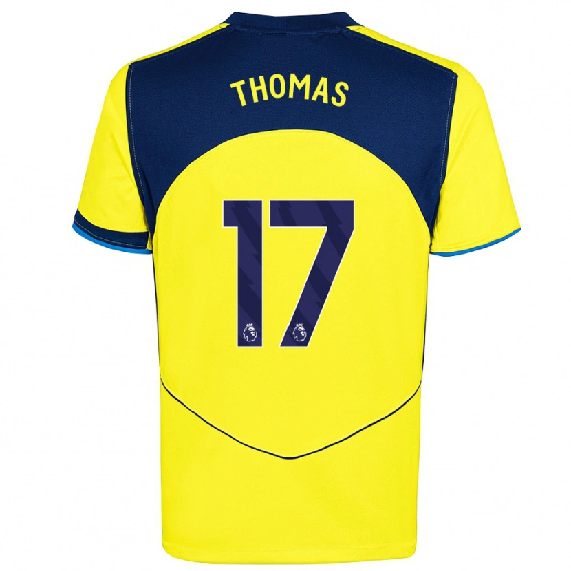 Danxen Hombre Camiseta Martha Thomas #17 Amarillo Marino Equipación Tercera 2025/26 La Camisa