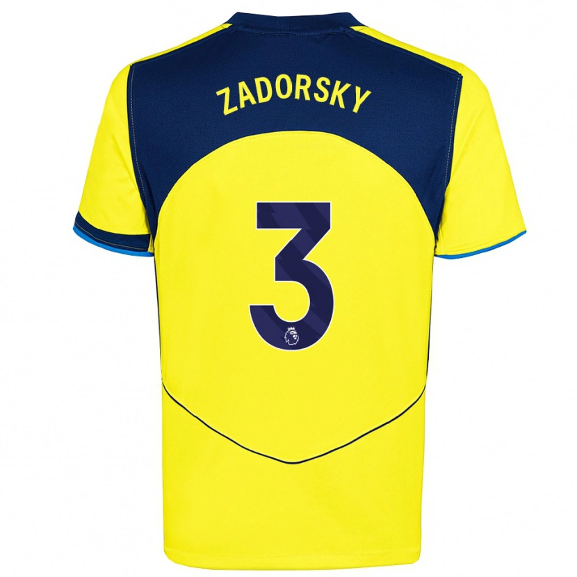 Danxen Hombre Camiseta Shelina Zadorsky #3 Amarillo Marino Equipación Tercera 2025/26 La Camisa