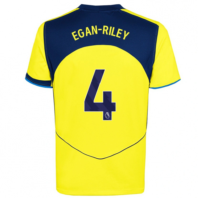 Danxen Hombre Camiseta Roman Egan-Riley #4 Amarillo Marino Equipación Tercera 2025/26 La Camisa