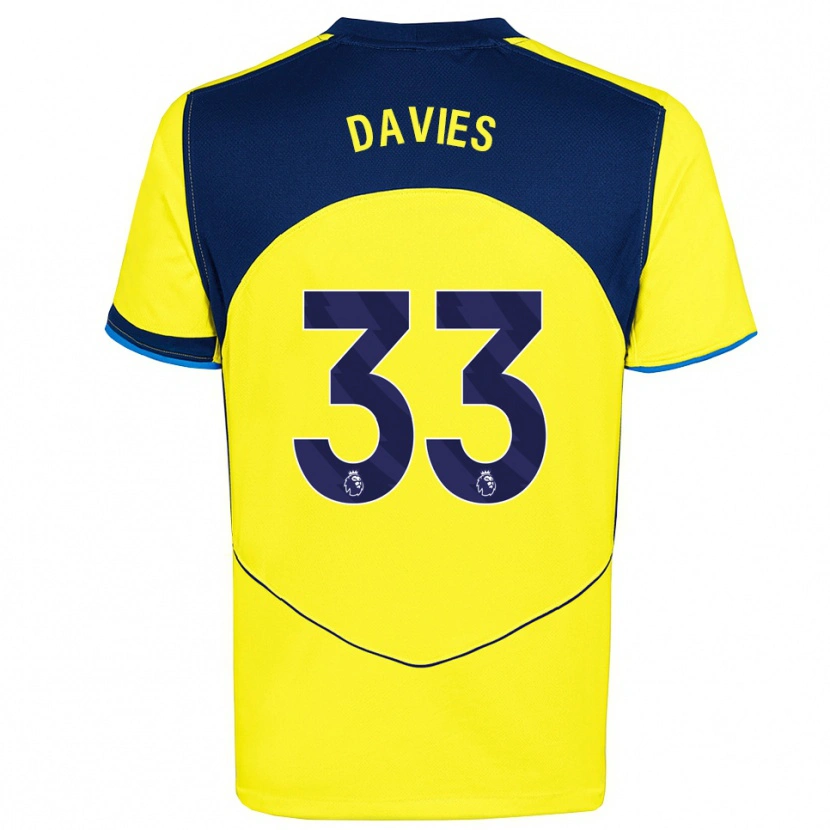 Danxen Hombre Camiseta Ben Davies #33 Amarillo Marino Equipación Tercera 2025/26 La Camisa