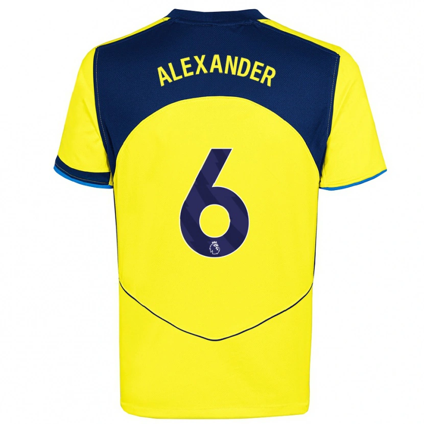 Danxen Hombre Camiseta Reiss-Alexander Russell-Denny #6 Amarillo Marino Equipación Tercera 2025/26 La Camisa
