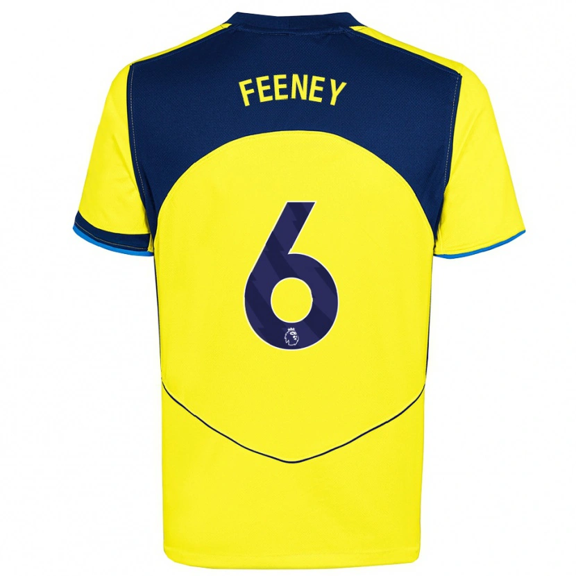 Danxen Hombre Camiseta George Feeney #6 Amarillo Marino Equipación Tercera 2025/26 La Camisa