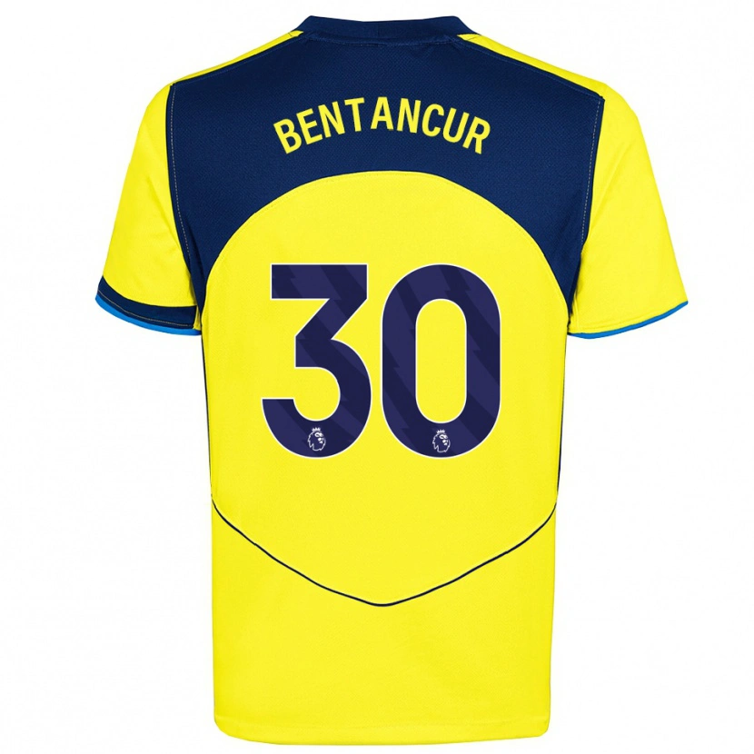 Danxen Hombre Camiseta Rodrigo Bentancur #30 Amarillo Marino Equipación Tercera 2025/26 La Camisa