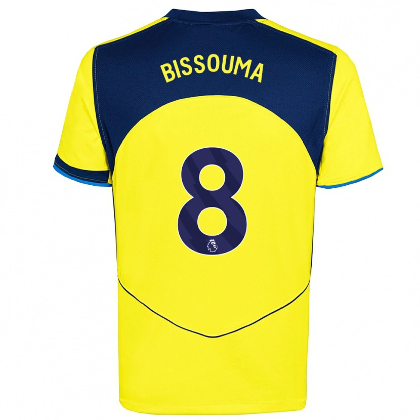 Danxen Hombre Camiseta Yves Bissouma #8 Amarillo Marino Equipación Tercera 2025/26 La Camisa