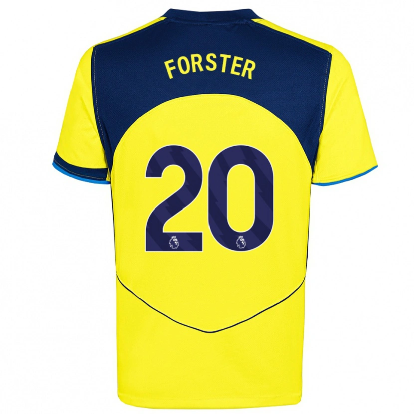 Danxen Hombre Camiseta Fraser Forster #20 Amarillo Marino Equipación Tercera 2025/26 La Camisa