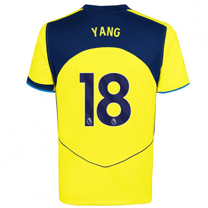 Danxen Hombre Camiseta Min-Hyeok Yang #18 Amarillo Marino Equipación Tercera 2025/26 La Camisa
