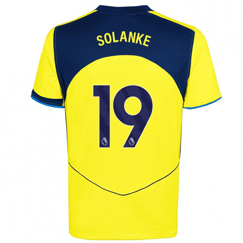 Danxen Hombre Camiseta Dominic Solanke #19 Amarillo Marino Equipación Tercera 2025/26 La Camisa