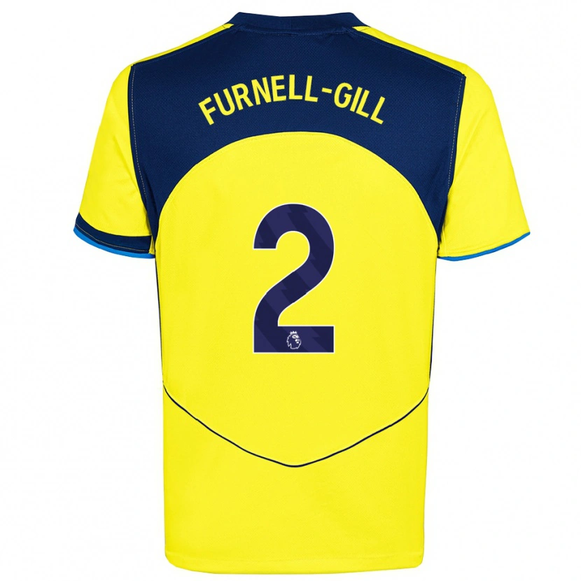 Danxen Hombre Camiseta Luca Furnell-Gill #2 Amarillo Marino Equipación Tercera 2025/26 La Camisa
